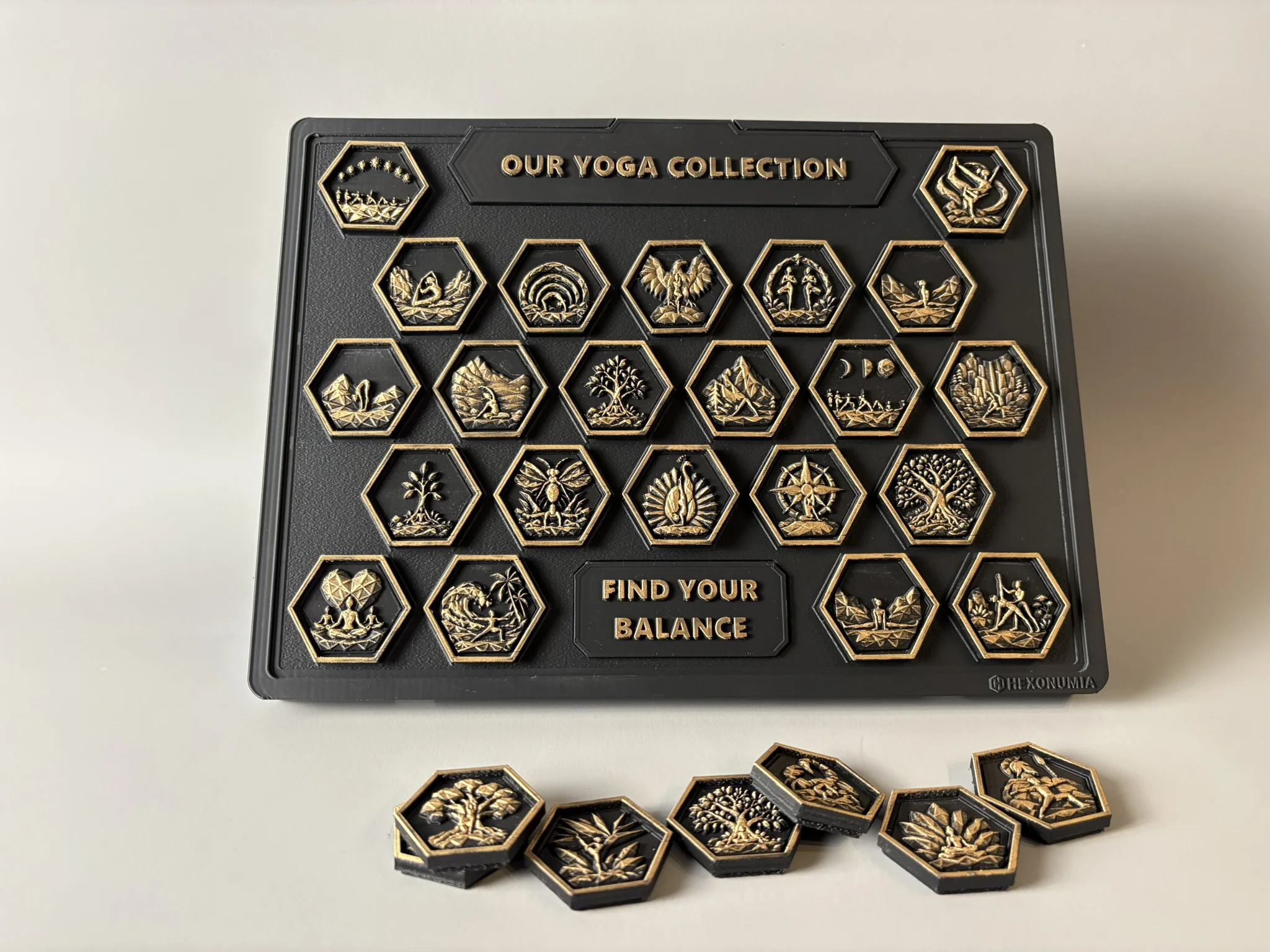 Hexonumia Yoga achievement board